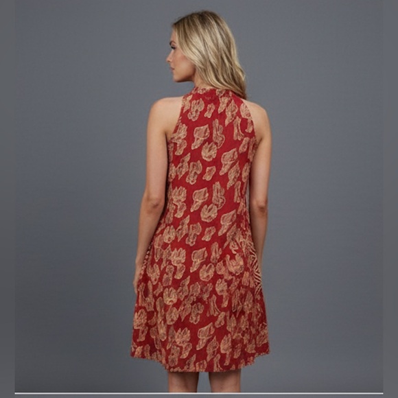 Floral Print Ruffle Hem Tie Neck Halter Dress - Picture 4 of 7